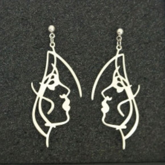 Minimalist Art Portrait Drop Earrings - Picture 5 of 6